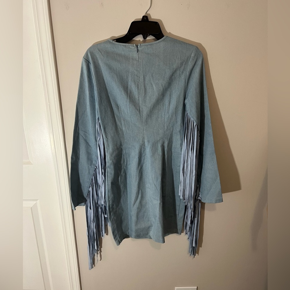 Akira Cowboy Fringe Sleeve Mini Dress - Picture 4 of 8